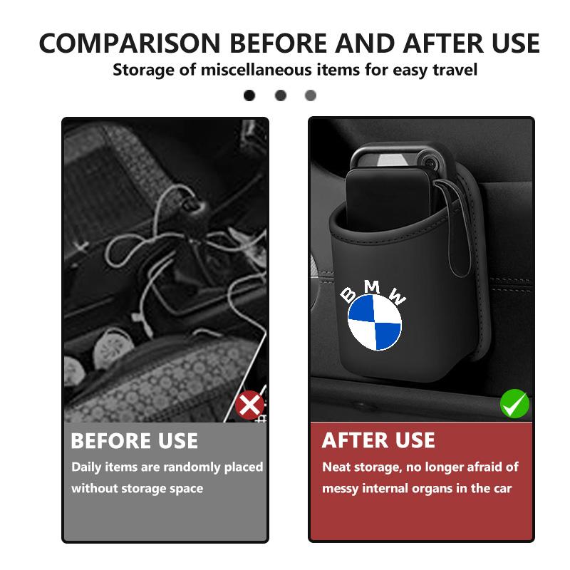 Leather Car Seat Cup Holder Hang Drink Storage Box Accessorie For BMW M3 M5 X3 E93 F10 F20 F30 F40 F15 F25 F26 F31 F49 F86 Gjvm37