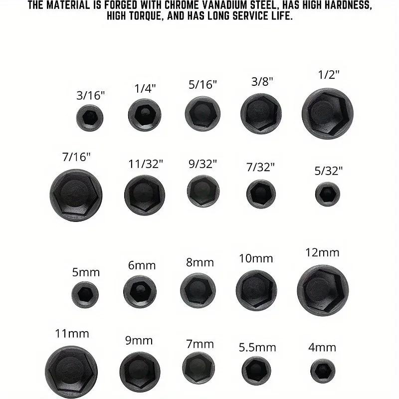 18pcs/set 5mm-13mm Hex Sockets Sleeve Nozzles Nut Driver Set Screwdriver Set Schroevendraaier Sets Tools Socket Wrenches
