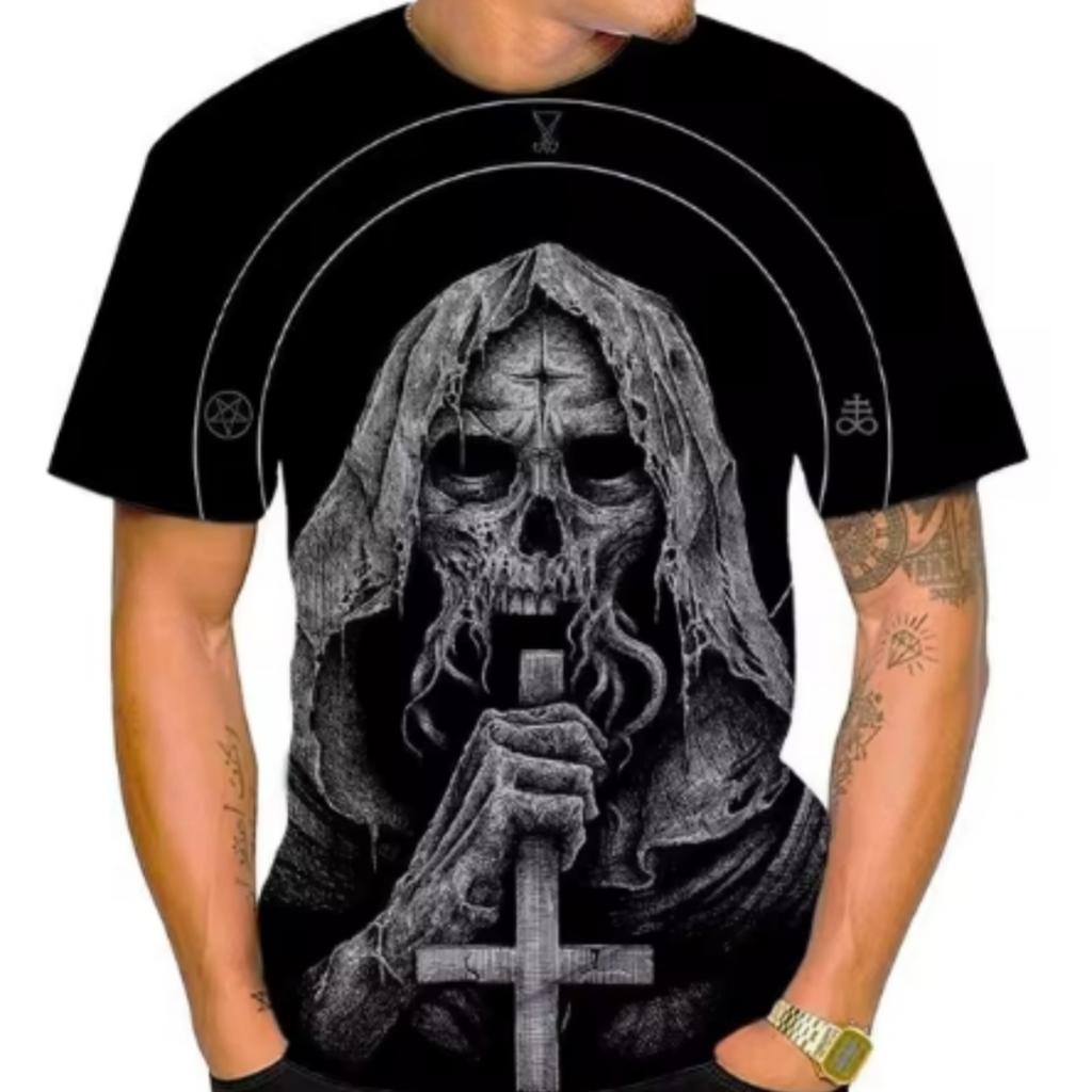 New Devil Satan 3D Printed Men's T-shirts Summer Fashion Harajuku Hip Hop Casual Tees Streetwear Personality Round Neck Y2k Tops