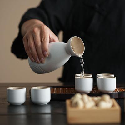 Juego de Sake de Cerámica Olla Tazas Decoración con 6 Regalos Bebida Creativa Tradicional