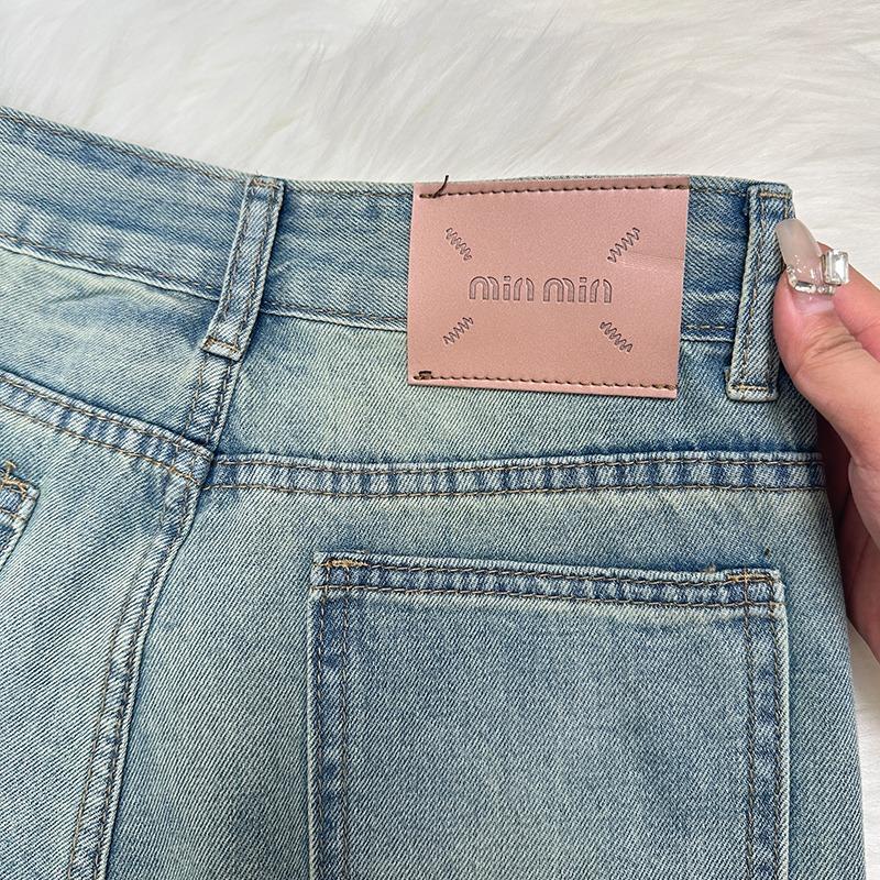 High Waist Wide Leg Printed Jeans Women Causal Retro Loose Korean Jeans Streetwear Denim Pants