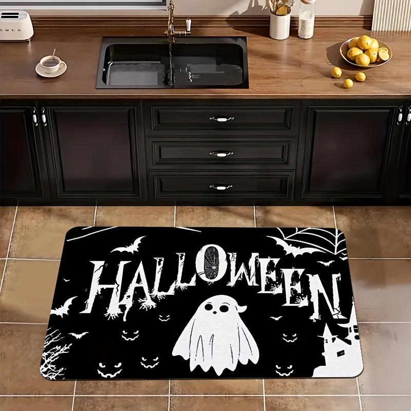 1PC Halloween Ghost Bats Kitchen Rug Non-Slip Door Mat Pop design Bathroom Rug Bath Mat Carpet for Home Sink Laundry Decor