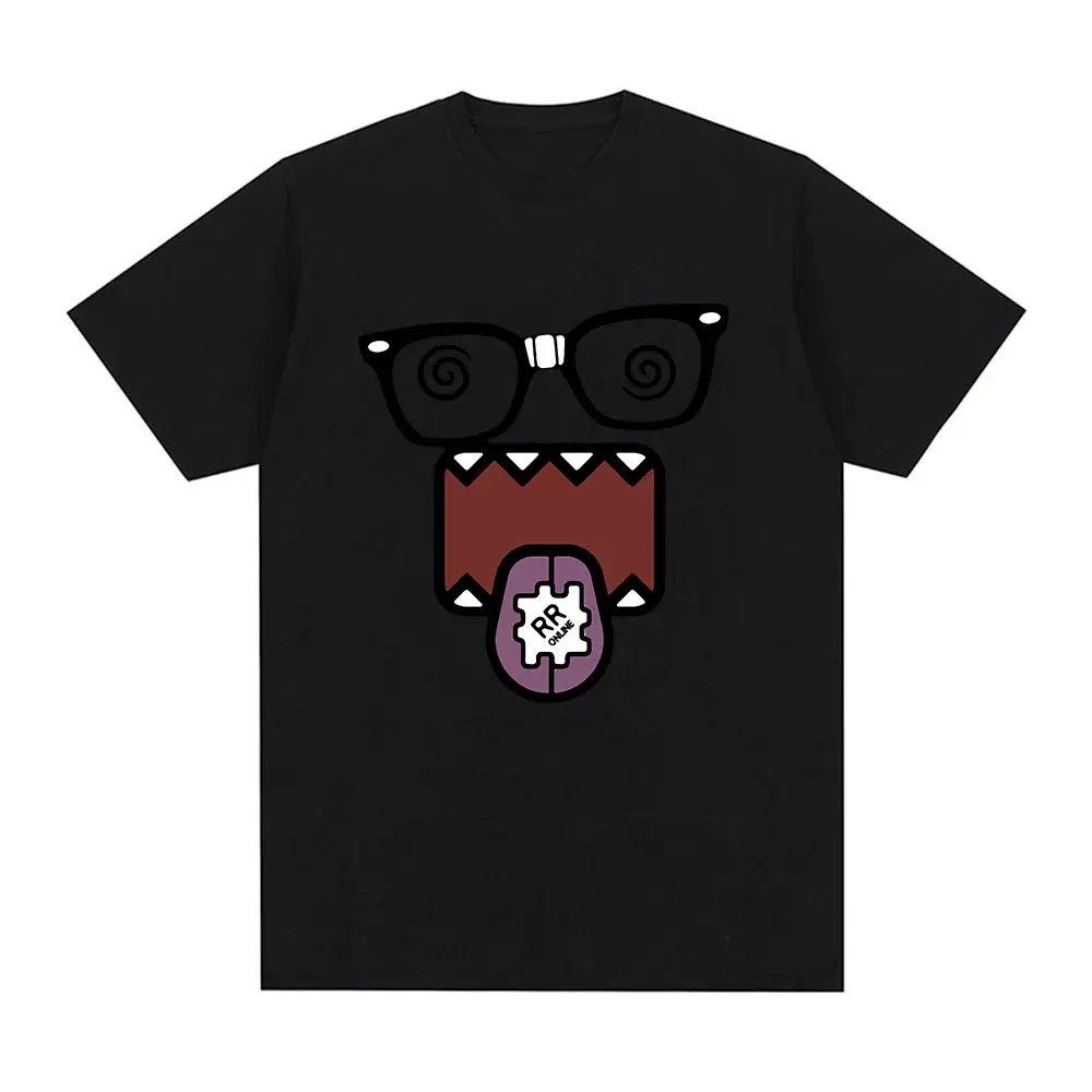 Funny Meme Domo Kun T-shirt Men's and Women's Casual T-shirt Retro Short Sleeved Print Cotton Oversized T Shirt Top Street Wear