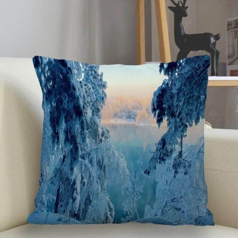 Snow Pillowcase Square  Zipper