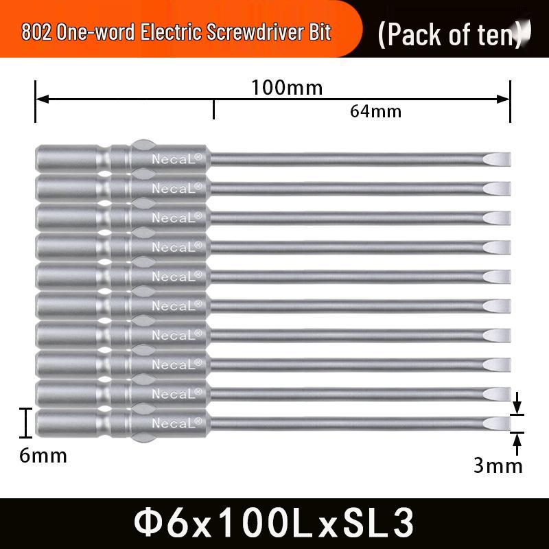 Nigao S2 6MM Round Shank Magnetized Slotted Electric Screwdriver Bit 802