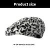 Popular Plush Leopard Beret Hat for Adult Painter Hat Spring Dome Hat Girl Photoshoots Hat Thick Warm Caps for Winter