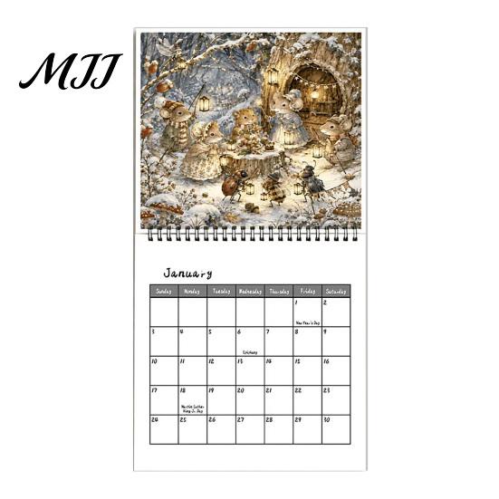 Daily Task Appointment Tracker 2027 Brambly Hedge Wall Calendar, 12 Month Hanging Planner with Vintage Decorative Art Gift Forest Mouse Mushroom