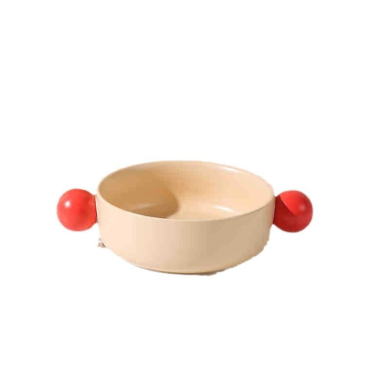 Creative Contrast Color Salad Bowl Ceramic Binaural Handle Bowl Fruit Salad Bowl Instant Noodle Bowl Microwave Oven Baked Rice Bowl