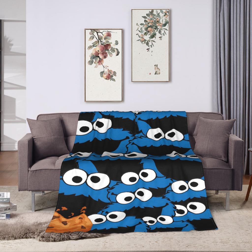 Sesames Streets Cartoon Blanket Warm Soft Fashion Plush Throw Blanket For Living Room Camping Flannel Bedspread Bed Cover