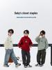 Boys' Velvet Half-Zip Stand Collar Hoodie: 2025 Winter Thickened One-Piece Top for Children