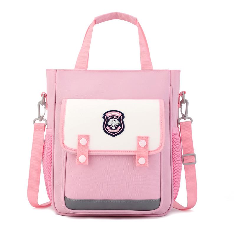 

School bag Children s versatile portable hand-held school bag Boys and girls British style messenger make-up bag Double shoulder art bag Printed logo