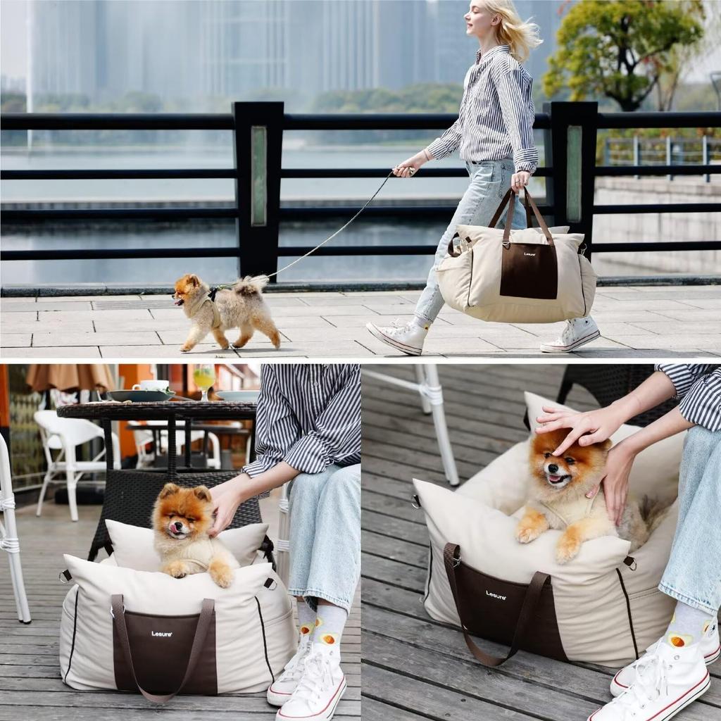 Lesure Dog Drive Pet Drive Dog Car Small Storage Bag Removable Machine Easy to Compatible with Back Seat Passenger Suitable for Small and Medium Dogs