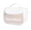 Wolpin White Makeup Pouch Pu Toiletry Bag For Women Large Cosmetic Kit Storage Organizer Travel Vanity Grooming Make Up Washbag, 13 Cm