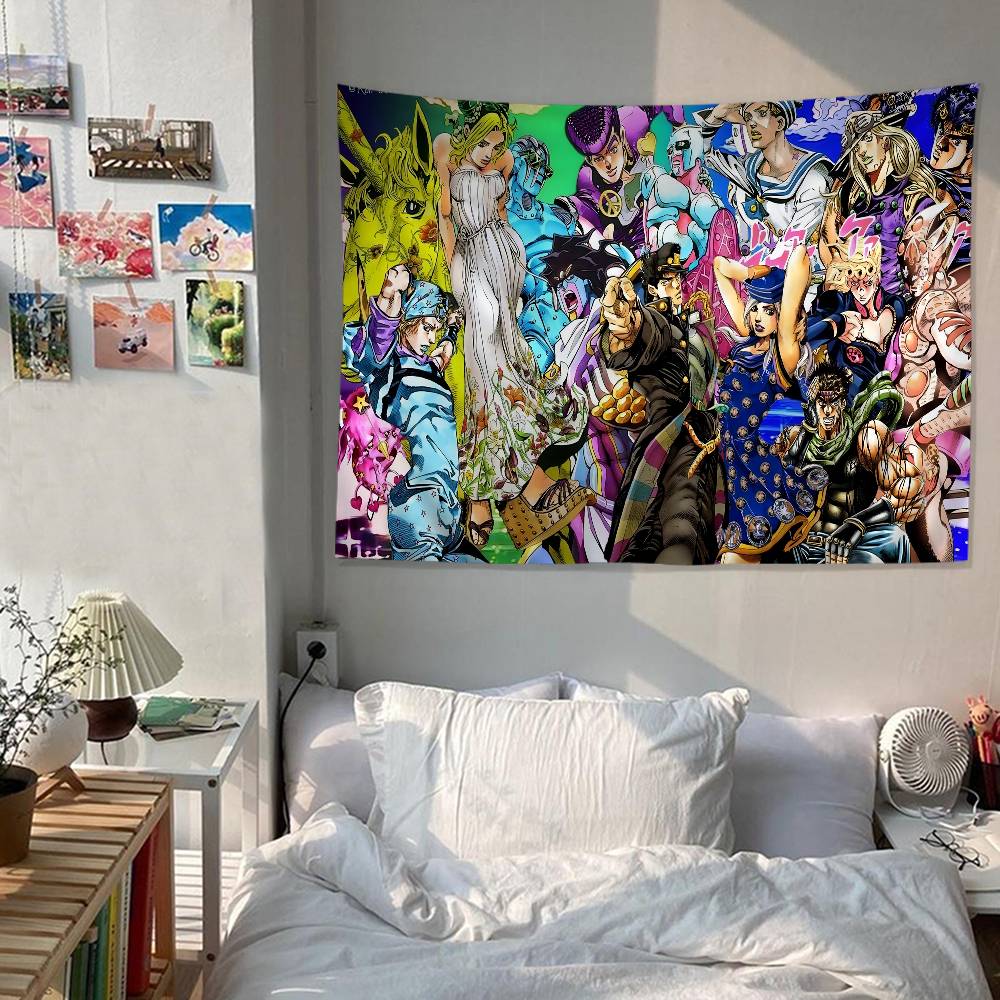 JoJo Bizarre Adventure Tapestry Art Printing Cheap Hippie Wall Hanging Bohemian Wall Tapestries Mandala Art Home Decor