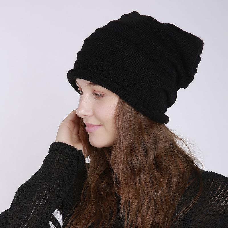 

Spring and Autumn Winter Hats Warm Knitted Ear Protection Pile Up Hats Cold Resistant Postpartum Hats Women s Hats One Size