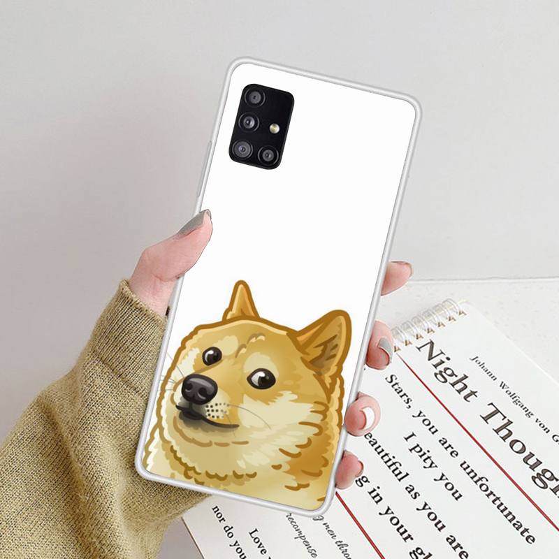 Funny Dog Cheems Phone Case For Samsung Galaxy S9 S10 Plus S10E S20FE A71 A51 A21S Clear Silicone Transparent Phone Cover