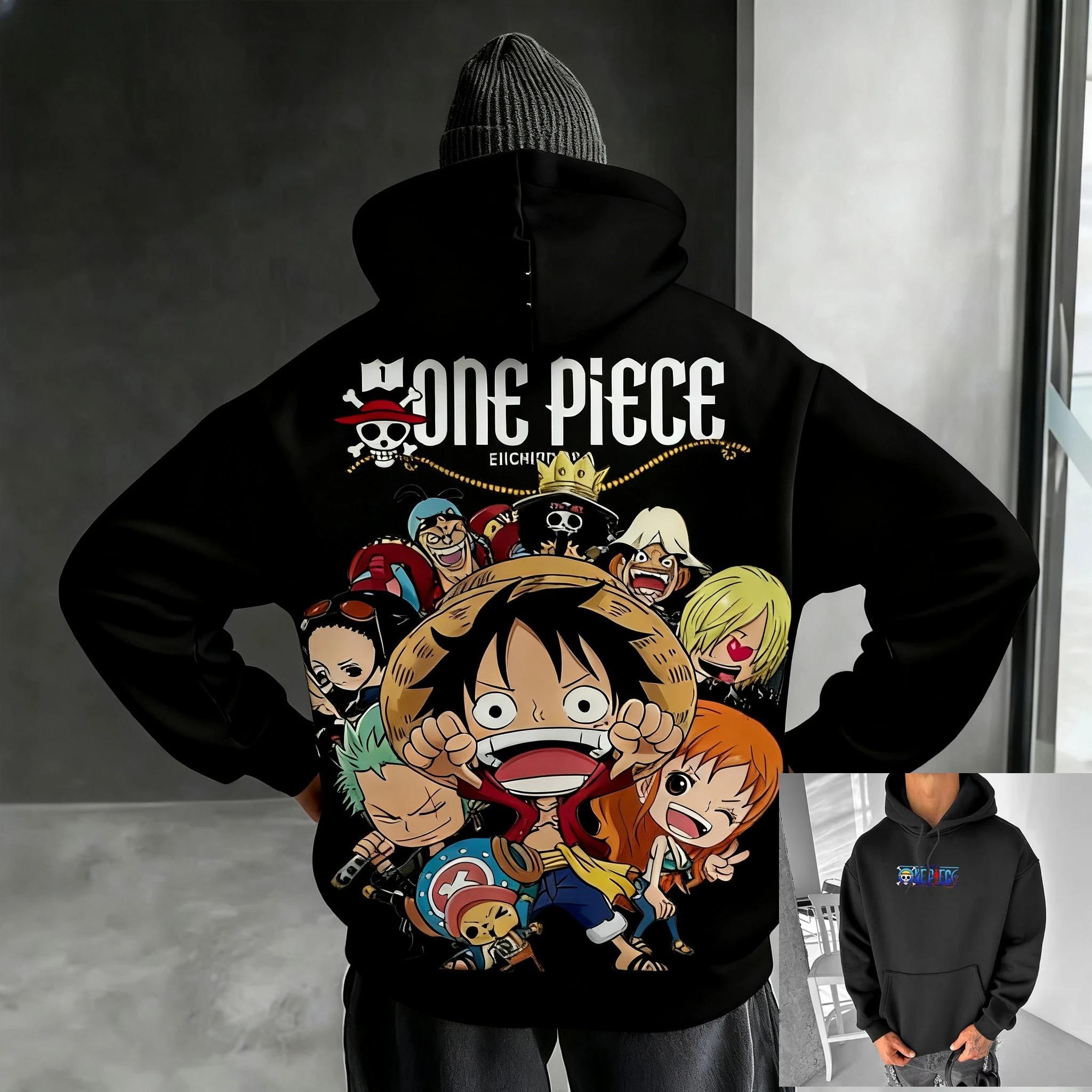 

Vintage Oversized Anime One Piece Hoodie Men Women Sweatshirt Pullover Streetwear Casual Cotton Y2k Clothes Autumn Winter New XL