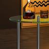 Retro Stainless Steel Coffee Table Luxury Round Glass Corner Tables Living Room Small Side Table Home Decoration Furniture