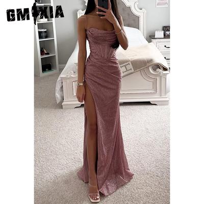 Moda feminina verão primavera cor sólida estampa sem mangas suspensórios cintura alta vestidos casuais