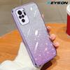 KEYSION Luxury Plating Glitter Phone Case for Redmi Note 10 10S 10 Pro 4G Transparent Soft TPU Shockproof Cover for Xiaomi POCO M5S