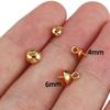 20pcs Stainless Steel Eye Pins Bail Top Drilled Pearl Beads End Caps Gold Color Pendant Charms Connectors for Jewelry Making DIY
