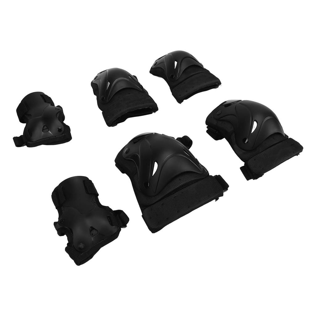6PCS Adult Protective Gear Set Large Size Nylon Plastic Knee Elbow and Hand Guards for Roller Skiing