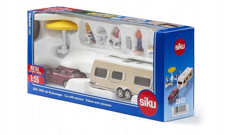 Siku 2542 Samochód Z Przyczepą Campingową 1:55