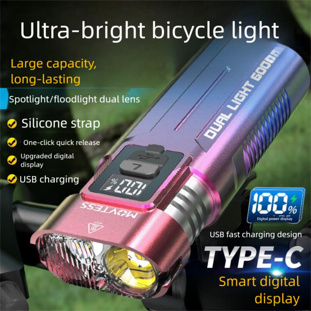 New Rechargeable LED Bike Light Waterproof Easy To Install Bike Flashlight Bicycle Light Outdoor