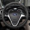 Leather Car Steering Wheel Cover for Ford Fiesta MK6 MK7 ST 2002-2024 Focus Auto Steering Wheel Cover Ford Fiesta Accessories