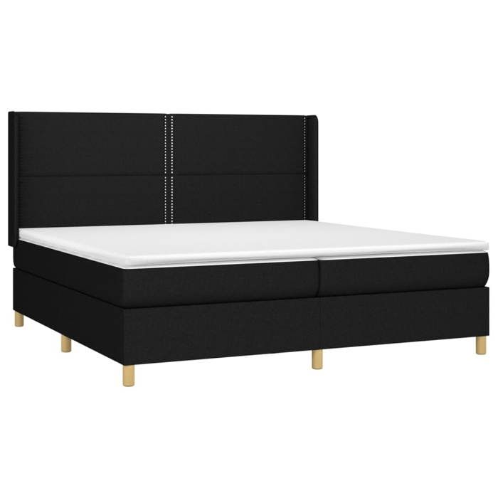 Maison Exclusive - Sommier à lattes de lit matelas et LED Noir 200x200 cm Tissu