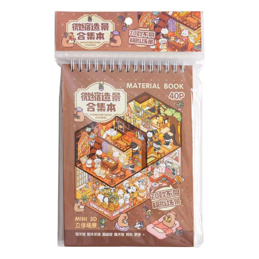 Landscape Stickers Scene Sticker Book Dream Town 4.0 Series Cottages Quiet Book  Scrapbooking