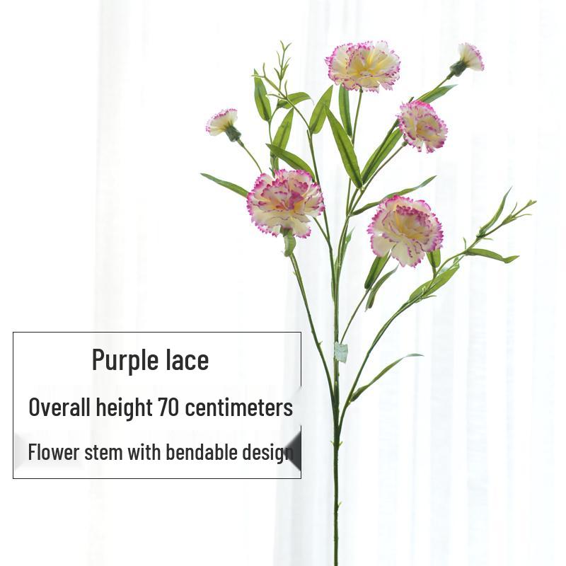 Carnation Silk Flower Bouquet with Vase - Artificial Floral Arrangement for Home Decor
