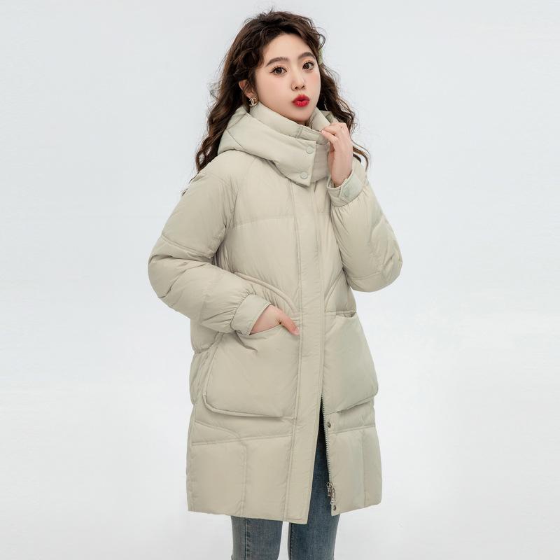 Winter New Middle-aged and Elderly Mother Down Cotton-padded Jacket for Women's Medium and Long Thickened Cotton-padded Jacket