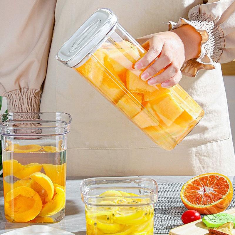 Household Rotating Transparent Sealed CansKitchen Storage Cans for Grains and Cereals Plastic Storage Boxes