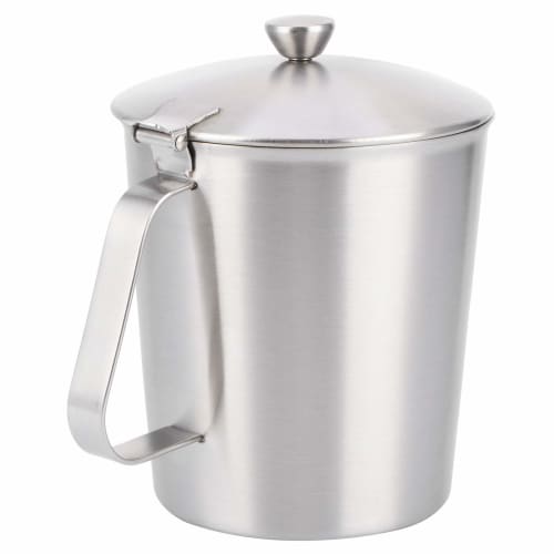 Coffee Latte Cup - Thick 304 Stainless Steel Measuring Cup - Milk Frothing Jug with Scale Cover - For Espresso, Latte Art, and Frothing Milk (1000ml W