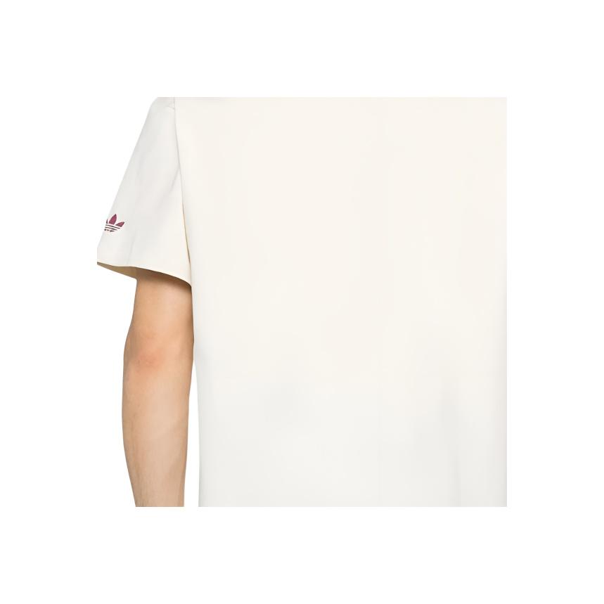 Adidas Originals X Brain Dead Collaboration Flocked Logo Letter Crew Neck Loose Fit Short Sleeve T-Shirt Men Tops White JX9393