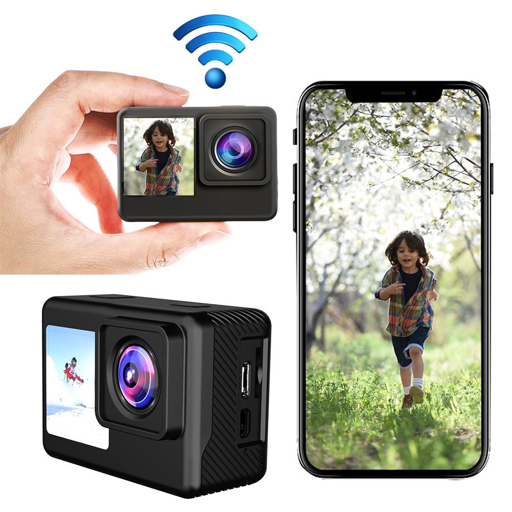 5K Action Camera 4K60FPS 2.0 Inch Touch Screen WiFi Camera 170° Wide Angle 30M Waterproof Video Recording 5X Zoom Sports Cameras