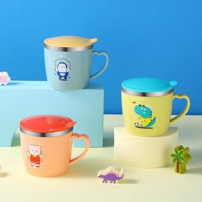 1 pz 250ml/8.5oz Tazza da Ufficio con Coperchio Manico Tazza da Caffè Tazza a Mano Tazza da Latte Tazza Regalo Acciaio Inossidabile 304 Tazza Segnata
