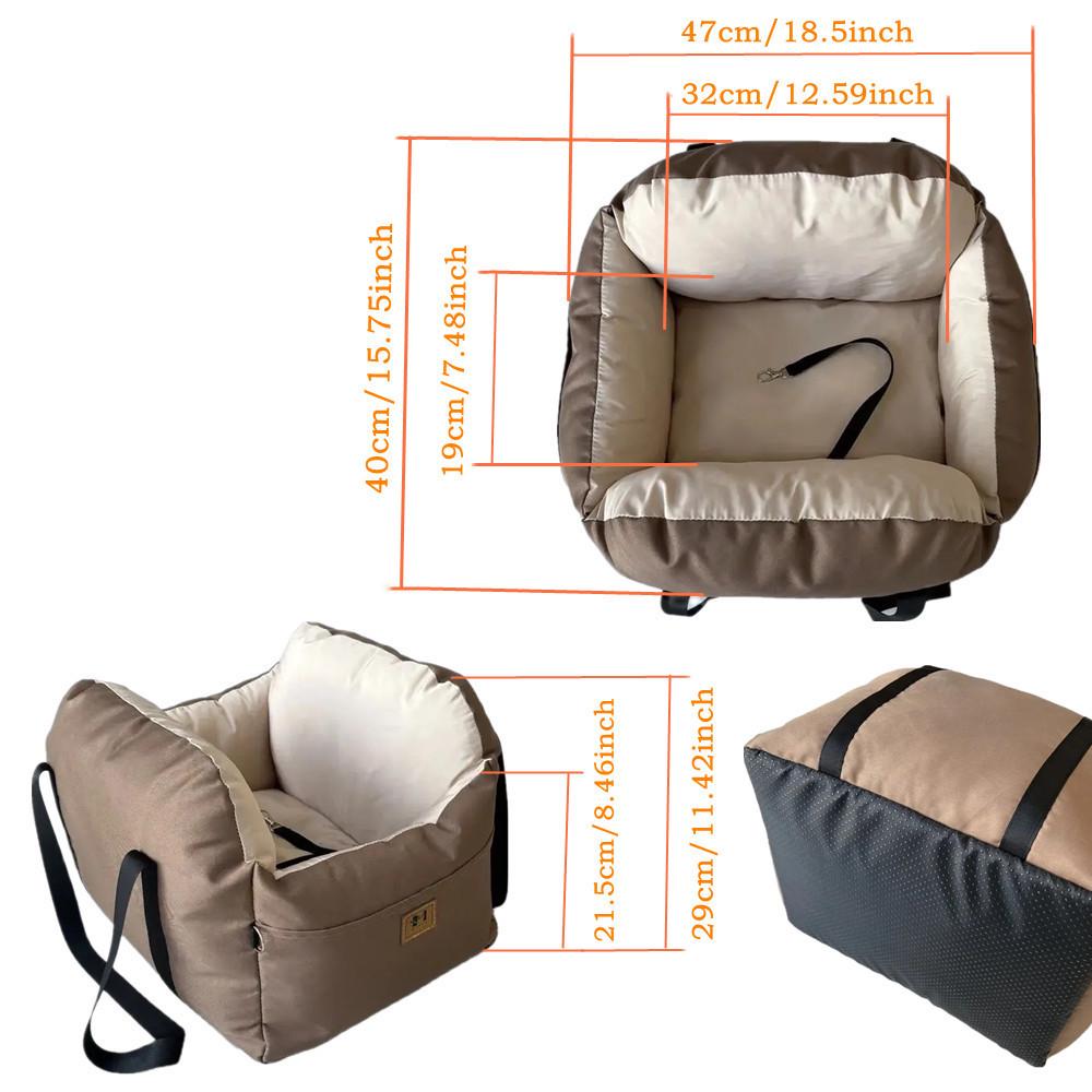 Portable Car Safety Pet Seat: Removable, Washable and Cozy Travel Nest for Dogs and Cats