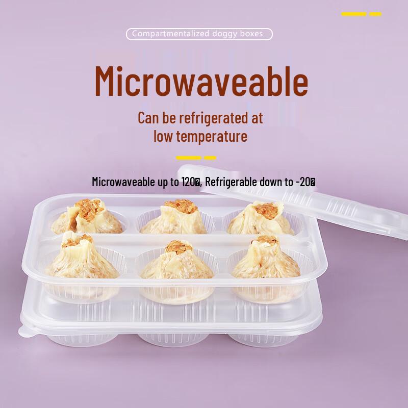 Handun 6-Compartment Disposable Dumpling Box Set