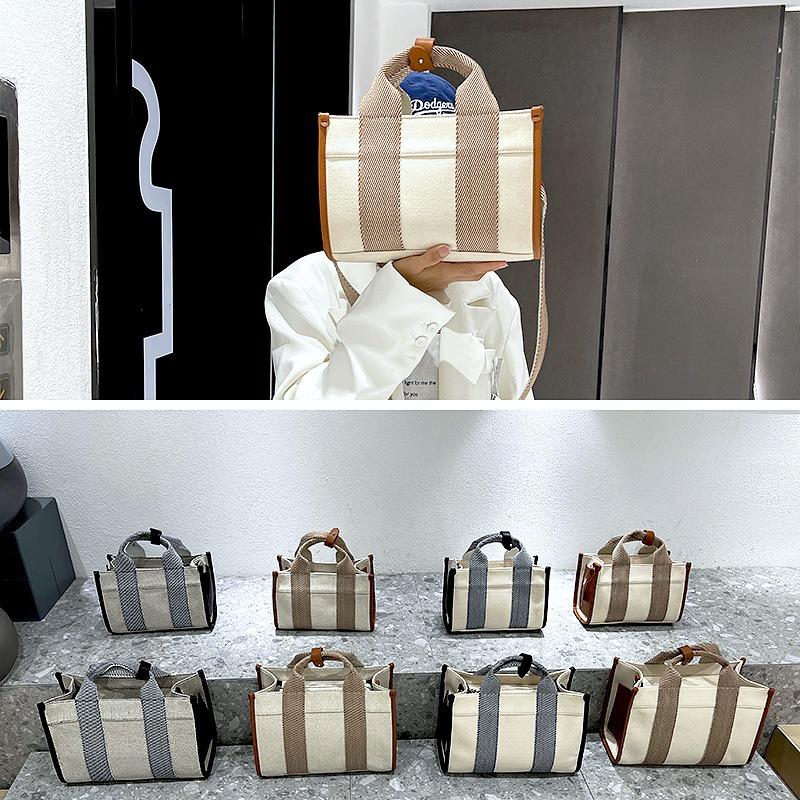 Bag Female Fashion Korean Female Bag Square Retro Canvas Bag Large Capacity Handbag