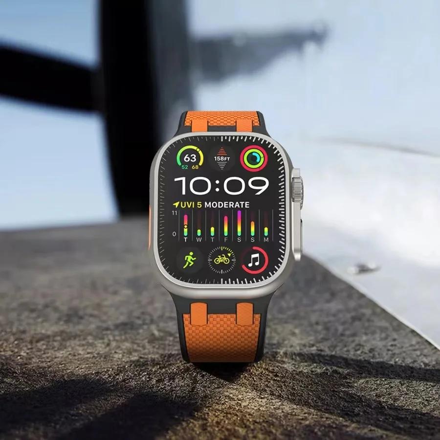 Silicone Strap For Apple Watch Band Ultra 2 49mm Series 10 9 8 7 45mm 42mm 46mm Sports Bracelet Wristband iWatch 6 5 4 SE Correa