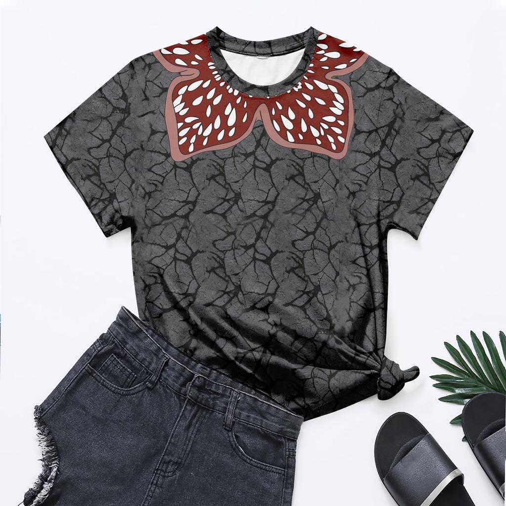 Women's Round Neck Short-sleeved Top, Casual, Comfortable, Loose And Lightweight.