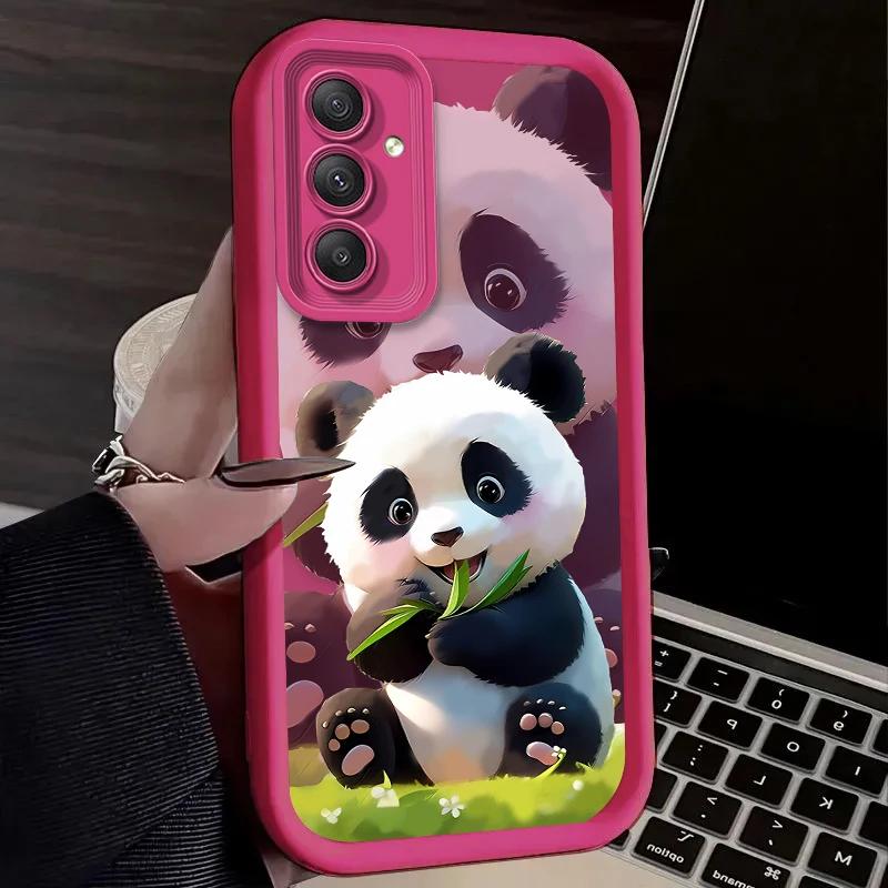 Super Cute Panda Lovely For Samsung Galaxy Case S24 S23 S22 S21 Ultra Plus Fe A55 A54 A53 A52 A35 A25 A15 A14 5G Phone Y2k Cover