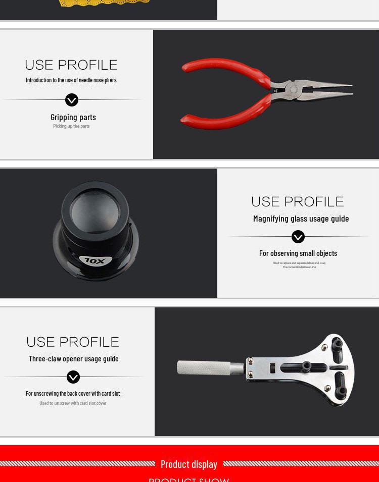 Kit de réparation de montres 16 pièces