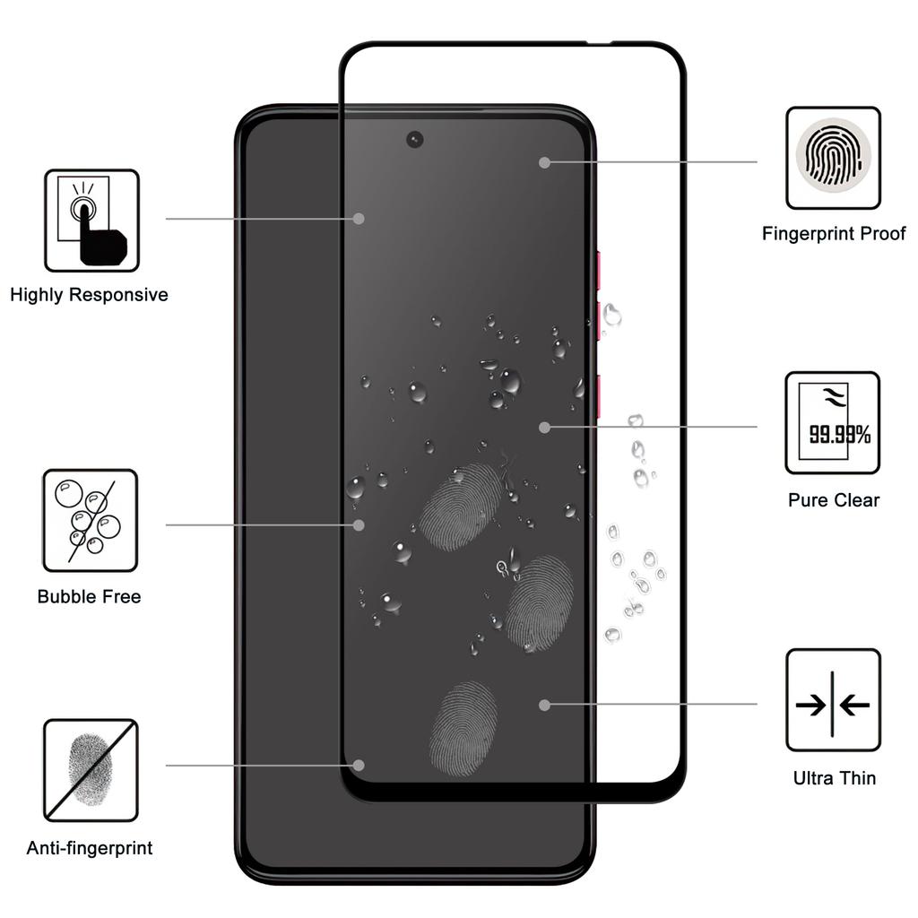 For Motorola Moto G84 5G AGC Glass Screen Covering Film Black Edge Full Glue Clear Phone Screen Protector
