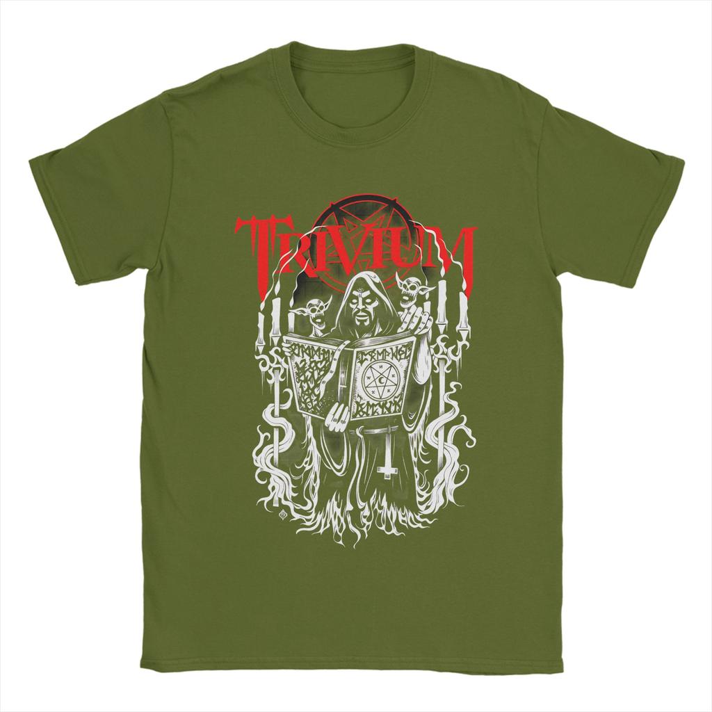 Novelty TRIVIUM Dark Book TShirts Men Round Collar 100 Cotton T Shirts  Short Sleeve Tee Shirt Original Clothing