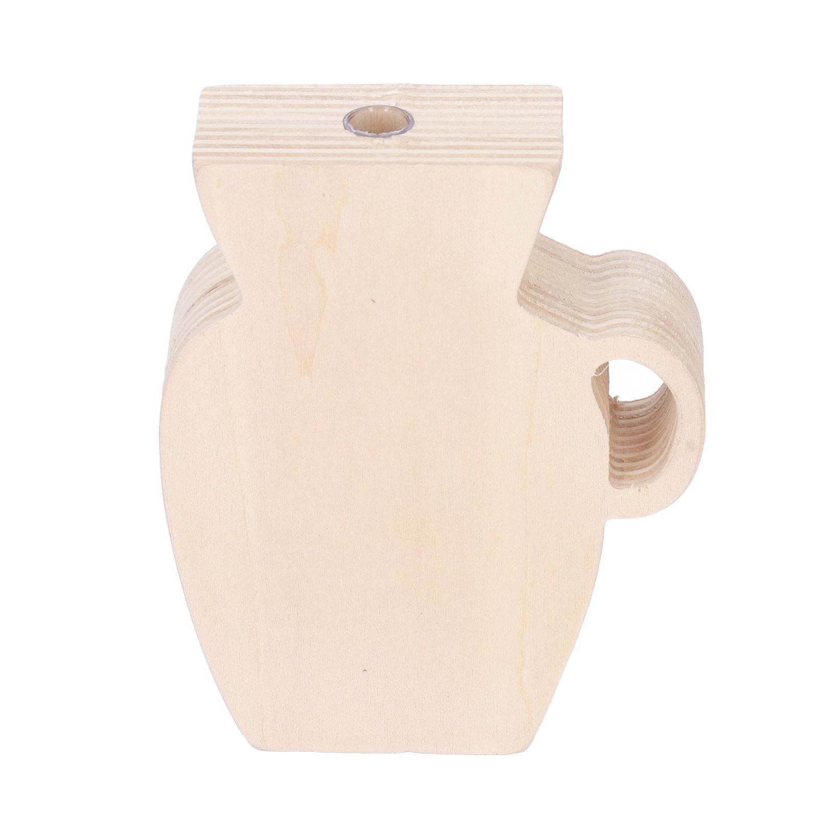 Wood Vase Simple Vintage Style Natural Pinewood Durable Sturdy Odorless Unpainted Wooden Flower Vase