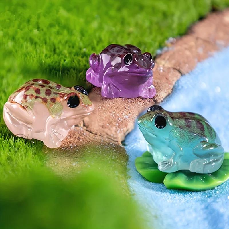 20Pc Luminous Amphibian Figurines - Vibrant Resin Ornaments Luminous  Frog Figurines For Dashboard Garden, And Terrarium Decor