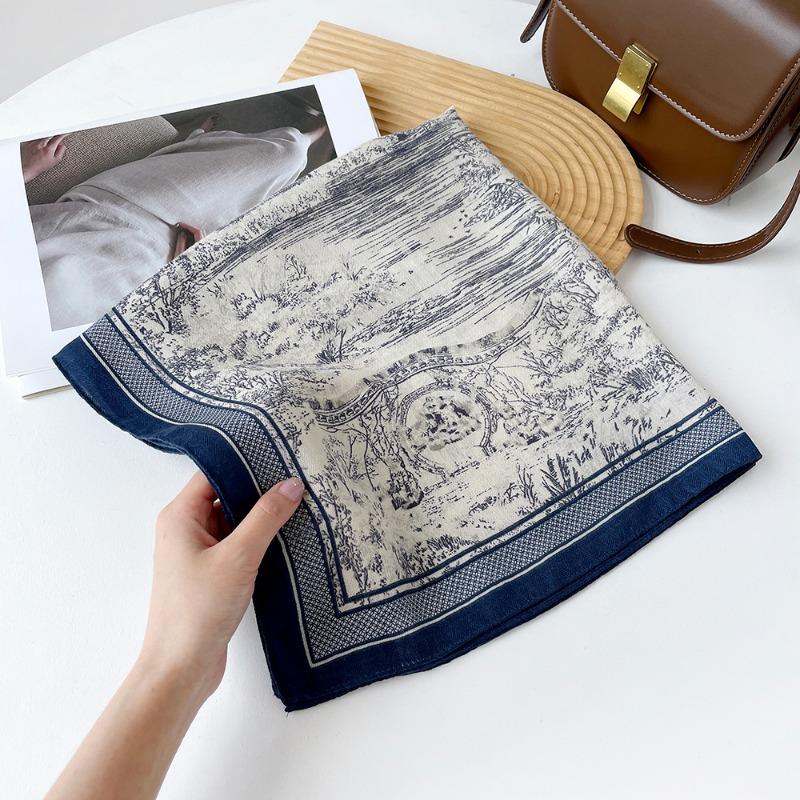 Women S Versatile Fashion Silk Like Square Scarf All Season Sun Protection